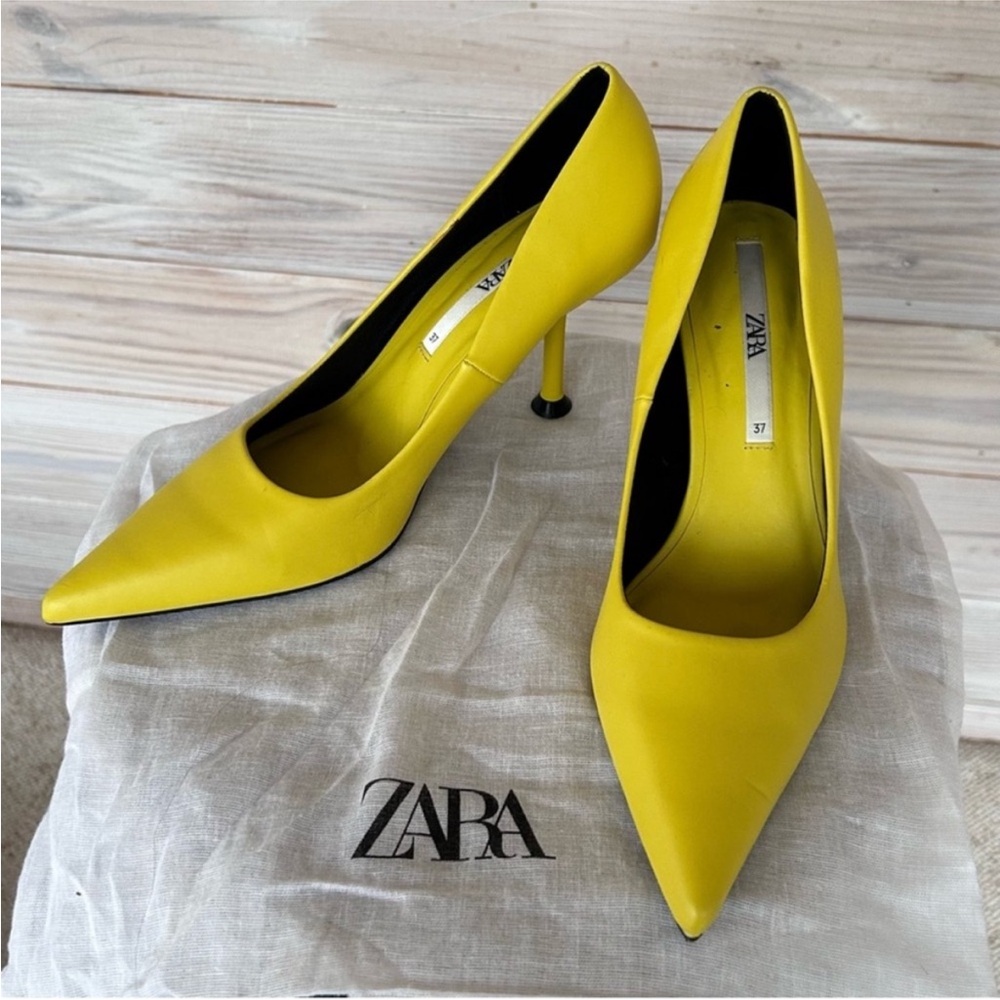 Zara Sunshine Yellow Heels Size 37